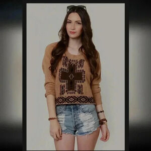 OBEY PROPAGANDA Cropped Mystic Spirit Sweater Size Small EUC